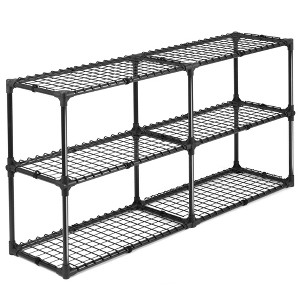 Fontoi Baker's Racks, 3 Tier Wire Shelf with Cover(2 Pack), FreeStanding Metal Storage Rack for Entrance Garage Kitchen Office, Black, 57"*14"*31" - 1 of 4
