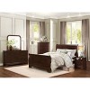 Vynxaria Abbeville Collection Louis Philippe Nightstand, Brown Cherry Finish, 2 Drawers Hidden Jewelry Drawer, Dark Bronze Knobs - 3 of 4