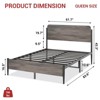 Bed Frame with & Headboard, Platform Bedframe with Under Bed Storage, All-Metal Support System - 2 of 4