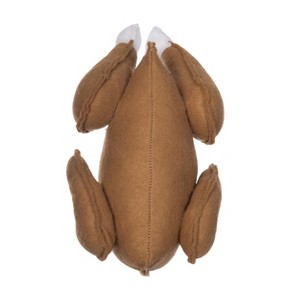 Transpac Plush Turkey Decor - Soft White Polyester Animal Figurine for Fall Harvest Tabletop Decoration and Gifts - 1 of 1
