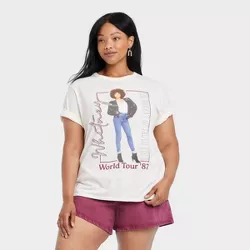 Women's Whitney Houston Plus Size Short Sleeve Graphic T-Shirt - Ivory 3X