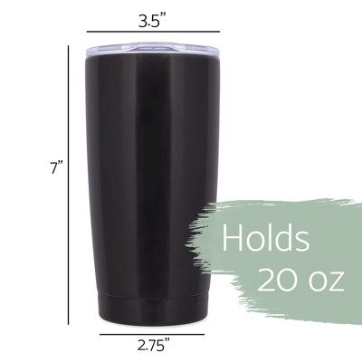 Elanze Designs Big Heart Teach Little Minds Black 20 Ounce Stainless Steel Travel Tumbler