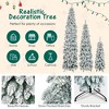 3pcs Pre-Lit Pencil Christmas Trees (8FT/6FT/4FT), Snow Flocking, 11 Lighting Modes, 520 LED Lights, Slim Xmas Tree for Holiday Decor - ModernLuxe - 4 of 4
