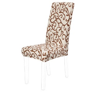 PiccoCasa Spandex Stretchy Washable Dining Chair Slipcovers Red + Black 1 Pc - 1 of 4