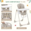 Foldable High Chair for Babies, Adjustable Baby Highchair with 5 Recline Positions, Removable Double Tray,Portable Feeding Chair with 5-Point Harness - 3 of 4