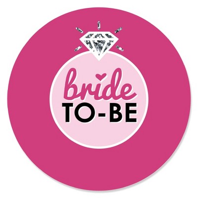 Big Dot of Happiness Bride-To-Be - Bridal Shower & Classy Bachelorette Party Circle Sticker Labels - 24 Count