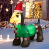 Tangkula 4FT Long Christmas Inflatable Dachshund Dog Blow Up Wiener Dog Decoration w/ Bright LED Lights Stakes & Ropes Lighted Xmas Holiday Decor - 2 of 4