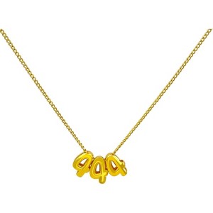Numerology Choker Necklace with Angel Numbers Spiritual Jewelry 444 Bubble GOLD - 1 of 4