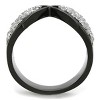 Slickblue Women’s Bow-Shaped Ring, Stainless Steel, Two-Tone IP Black Finish, Clear Cubic Zirconia, size 5–10 - 3 of 4