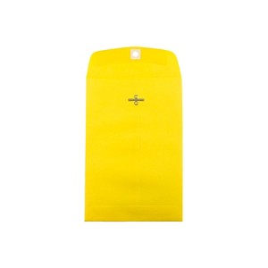 JAM Paper 6 x 9 Open End Catalog Colored Envelopes with Clasp Closure Yellow Recycled 25/Pack - 1 of 4