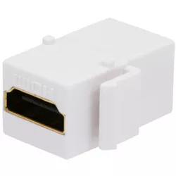 Monoprice Keystone Jack HDMI Female to Female Coupler Adapter, White (No Logo)