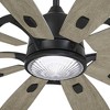 65" Minka Aire Rustic Indoor Ceiling Fan with LED Light Remote Control Coal Seashore Gray Ribbed Glass for Living Room Kitchen - 3 of 4