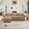 L Shaped Sectional Sofa With Storage Seats And Storage Ottoman,Modern Velvet Chaise Sectional Sofa,Sofa For Living Room-Cuddlewood - 3 of 4