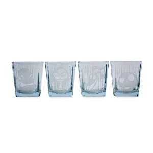 Silver Buffalo Nightmare Before Christmas Characters 4 Piece 9oz Rock Glass Set - 1 of 4