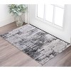 Gray Ivory and Taupe Abstract Power Loom Worn Faded Area Rug - 2 of 4
