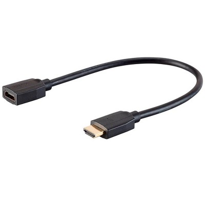 Monoprice High Speed HDMI Extension Cable - 1 Feet - Black | 48Gbps, Ultra 8K, Dynamic HDR, eARC - DynamicView Series