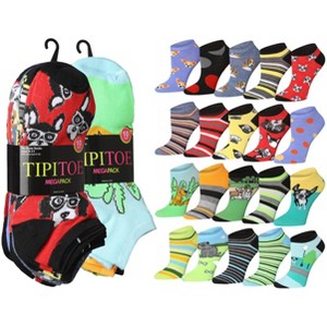 Tipi Toe Womens 20 Pack Colorful Puppy Parade Patterned Low Cut/No Show Socks - 1 of 1