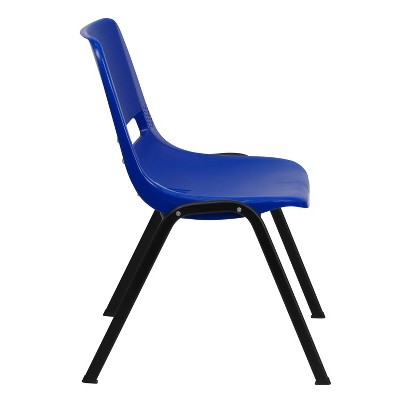 Hercules 440 lb Navy Ergonomic Shell Stack Chair with Black Metal Frame