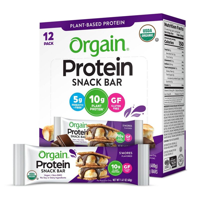Orgain Organic Vegan Protein Bar - S&#39;mores - 12ct, 2 of 8