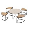 Boraam 5pc Olivia Nesting Coffee Table Set with 4 Nesting Stools Black/Natural - 4 of 4