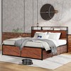 Gulches King Size Bed Frame With 12 Storage Drawers RGB LED Lights Charging Station Storage Headboard All Metal Noise Free No Box Spring Needed - 3 of 4