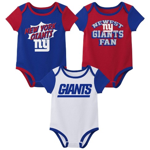 Nfl New York Giants Infant Boys' Aop 3pk Bodysuit - 0-3m : Target