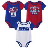 NFL New York Giants Infant Boys' AOP 3pk Bodysuit