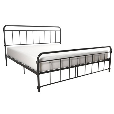 target black metal bed