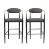 QingMoon Modern Barstools Set of 2, Fabric Upholstered Bar Stools, Counter Height Chairs with Backs and Iron Legs for Kitchen Island - 4 of 4