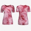 Anna-Kaci Women's Short Sleeve Tie-Dye Top with Cut-Out Shoulder Design Casual Summer T-Shirt - 3 of 3