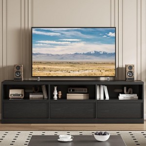 TV Stand for TVs up to 85",Mid Century Modern Entertainment Center with Storage Drawer & Open Shelves - 1 of 4