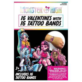 16ct Valentine's Tattoo Bands Exchange Cards Monster High