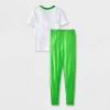 Boys' Toy Story Buzz Lightyear & Woody 4pc Uniform Tight Fit Short Sleeve Cotton Pajama Set - White/Blue/Green - 2 of 4