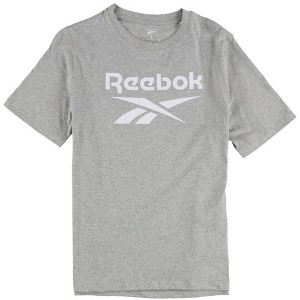 Reebok Womens Logo Heathered Graphic T-Shirt, Grey, Large - 1 of 2