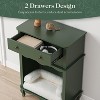 Heynemo Vintage Small Storage Cabinet with Pet House, 2 Drawers & Semi-open Space, Hidden Cat Litter Box for Living Room, Entrance - 3 of 4