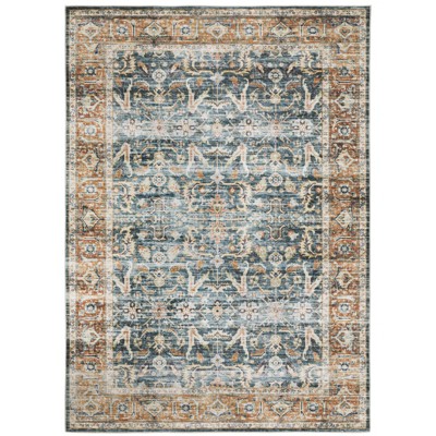 Oriental Weavers Charleston CHA06 Blue / Rust Indoor Area Rug - 5' x 7'