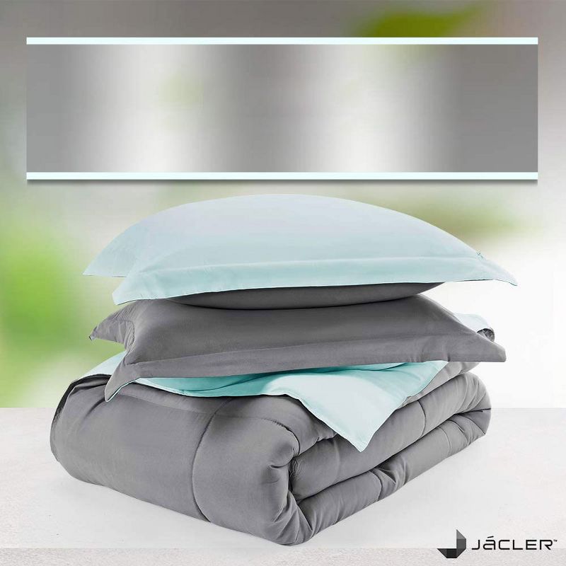 Jacler 3-Piece Lightweight Reversible All Season Down Alternative Comforter 1800 Thread Count Set, 3 of 8