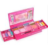 Link Pretty Princess Girls Deluxe Colorful Makeup Palette With Mirror & Brushes - Pink