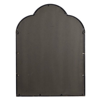 Arched Black Metal Window Pane Wall Mirror