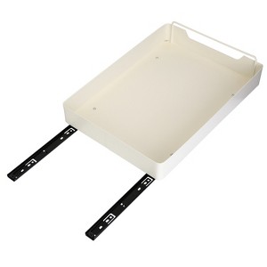NewHome"Pull-Out Cabinet Organizer, Stick-On Carbon Steel Slide-Out Shelf for Kitchen, Bathroom, 11.93"x16.61" Creamy White - 1 of 4