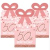 Big Dot of Happiness 50th Pink Rose Gold Birthday - Square Favor Gift Boxes - Happy Birthday Party Bow Boxes - Set of 12 - 2 of 4