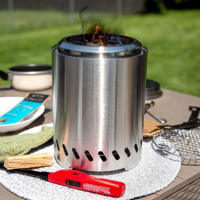 Compact Stainless Steel Smokeless Tabletop Fire Pit with Triple Burn Design