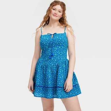 Women's Lobsters Drop Waist Mini Dress Cobalt Blue - Roller Rabbit x Target XXS