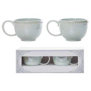 Transpac Ceramic 6.25 in. Off-White Regency Teacup Set of 2 - 1 of 2