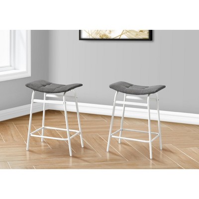 TOAOTBNBOB Contemporary Counter Height Bar Chairs with Metal Legs, Backless Barstools Set of 2, Upholstered Bar Stools for Dining Room