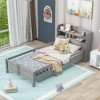NicBex Full/Twin Size Platform Bed with Storage Headboard,Built-in LED Lights and Guardrail for Adults/Boys/Girls - 2 of 4