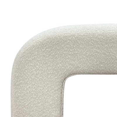 Lily 47" Cream Upholstered Large Bouclé Waterfall Bench Look,Modern Storage Bench for Bedroom-Maison Boucle
