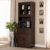 Laurana Walnut Finished Kitchen Cabinet And Hutch Brown - Baxton Studio ...