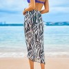 Women's Zebra Print Self-Tie Beach Cover-Up Sarong  - Cupshe - 4 of 4