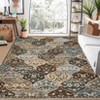 Washable Non Slip Floral Print Vintage Area Rugs for Living Room Bedroom, Soft Low Pile Dining Room Carpet for Home Office - 3 of 4